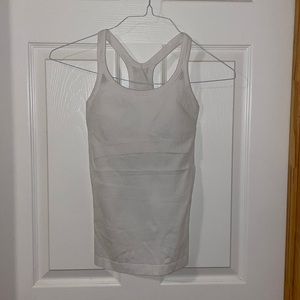 White Lululemon Ebb tank top